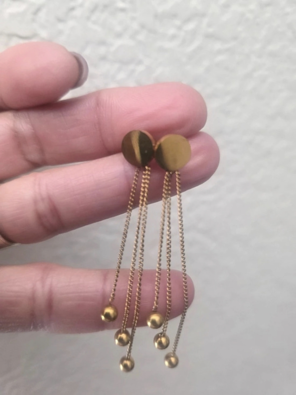 Gold  Plated Chain Drop Earrings  New